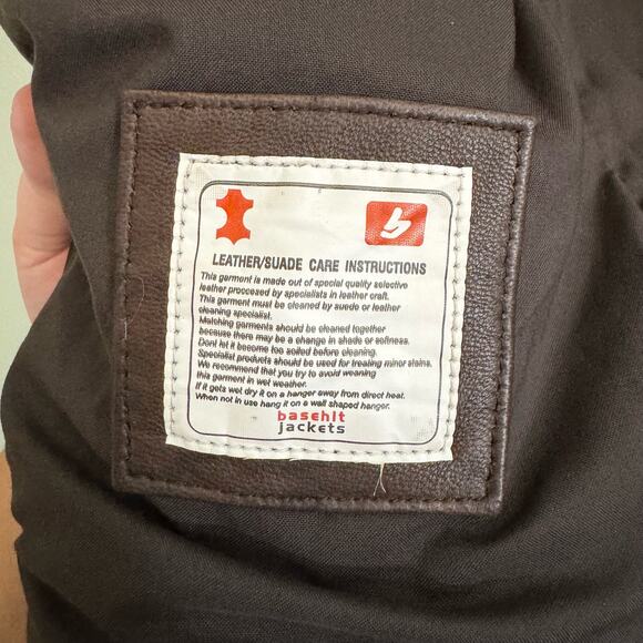 Giorgio Valentino Jacket Womens M Moto Biker Leather Mock Neck Zip Brown - Picture 9 of 10